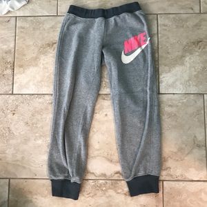 Grey Nike Sweatpants with band at ankle